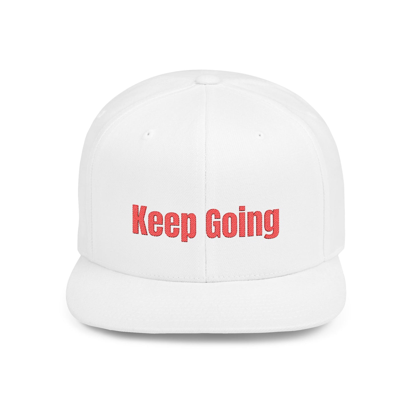 Text Keep Going Flat Bill Snapback – Lightweight, Custom Fit, Premium Quality