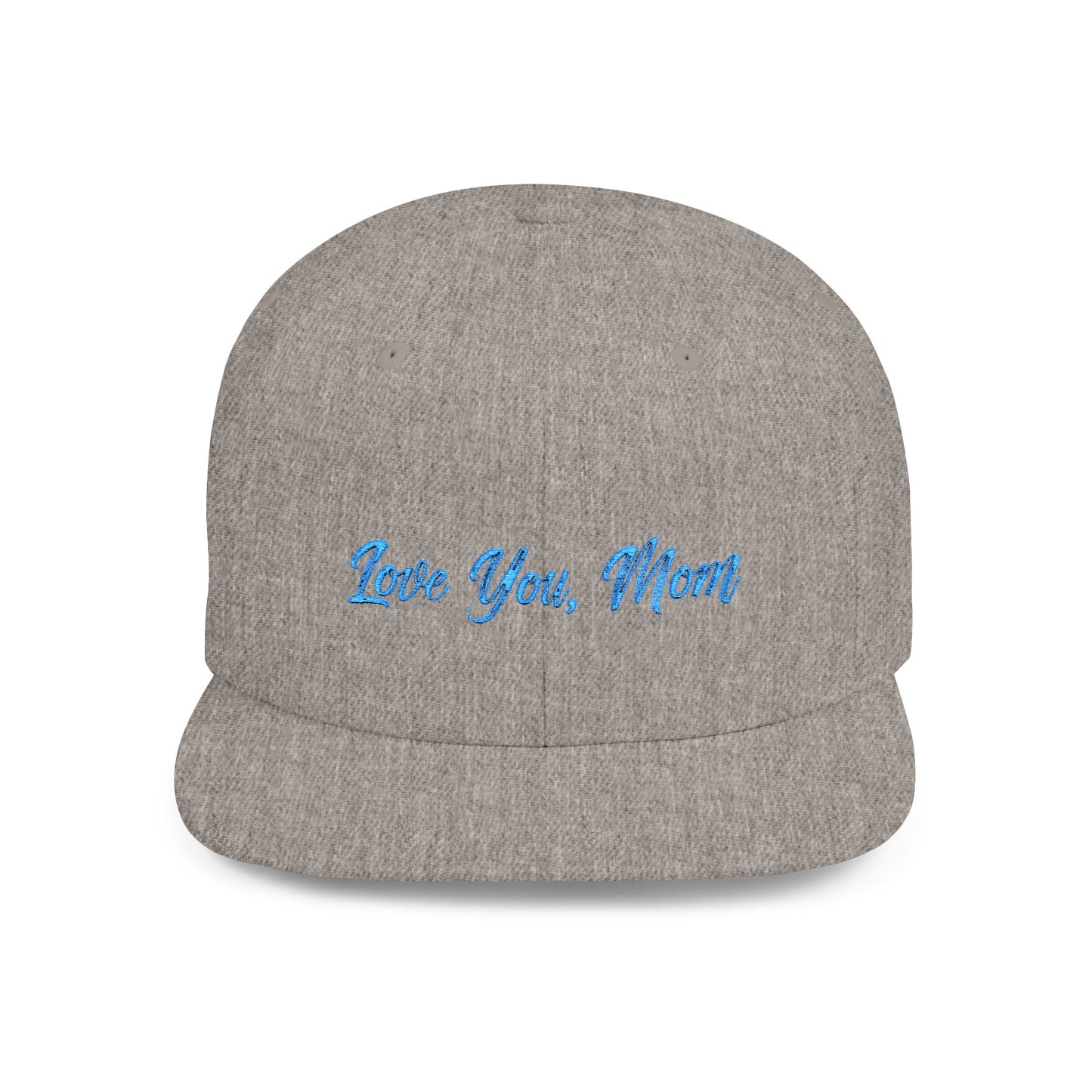 Text Love You Mom Flat Bill Snapback – Lightweight, Custom Fit, Premium Quality