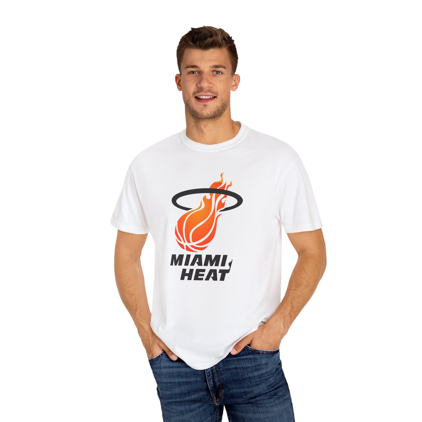 Miami Heat NBA Fans Garment-Dyed T-Shirt – Premium Cotton Tee for Customization