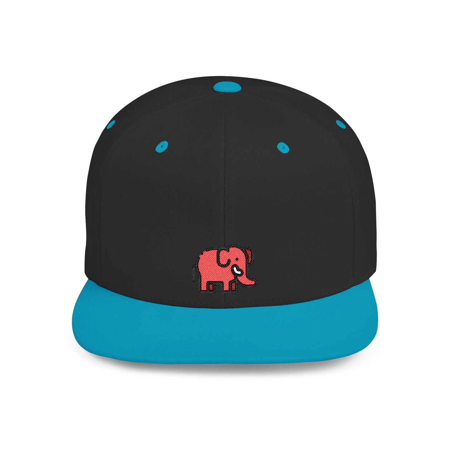 Icons Embroidered Red Elephant Flat Bill Snapback – Lightweight, Custom Fit, Premium Quality