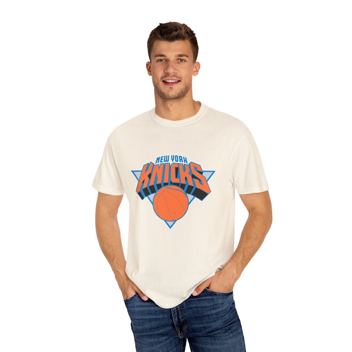 New York Knicks Hoop Lifestyle Garment-Dyed T-Shirt – Premium Cotton Tee for Customization