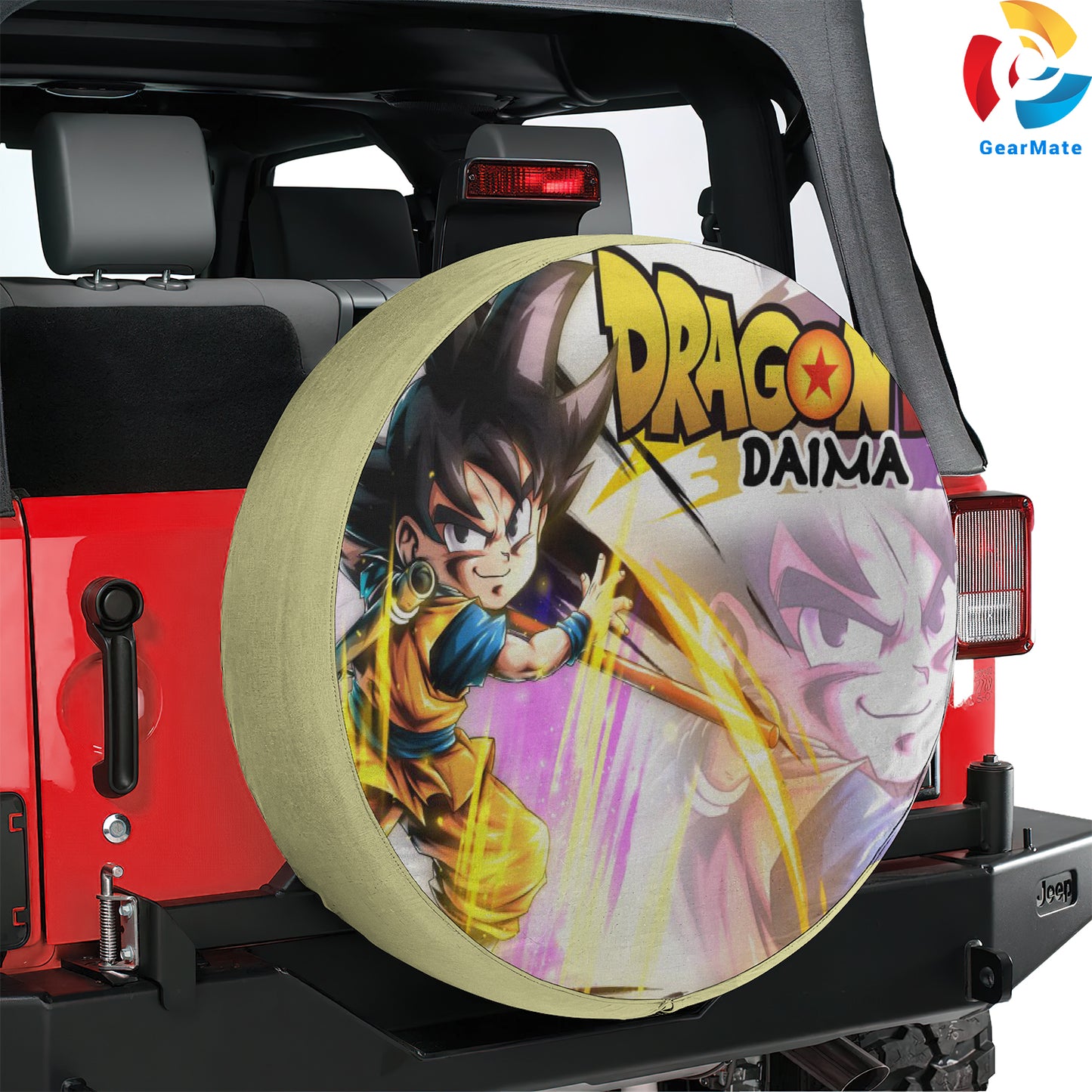 Dragon Ball DAIMA Fan Art Spare Tire Cover – Premium Waterproof UV-Resistant Protector