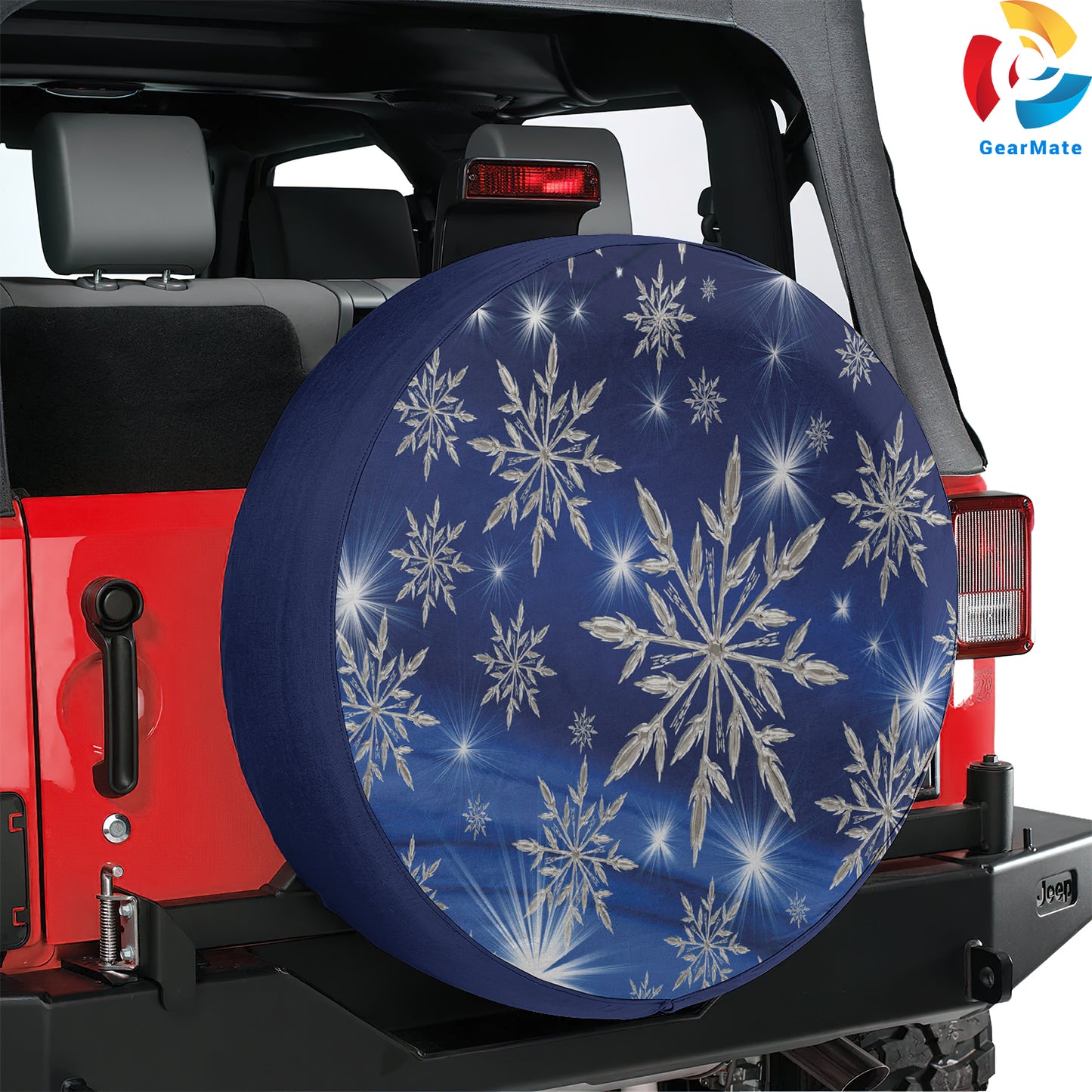 Merry Christmas 2024 Holiday Snowflakes Spare Tire Cover – Premium Waterproof UV Resistant Protector