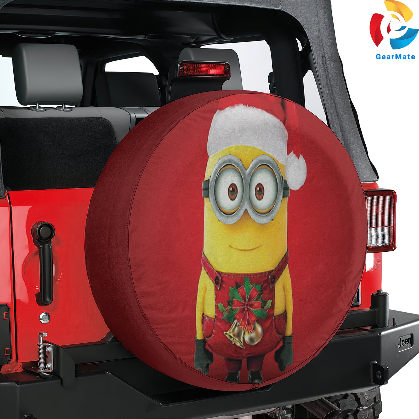 Merry Christmas 2024 Minions Santa Spare Tire Cover – Premium Waterproof UV Resistant Protector