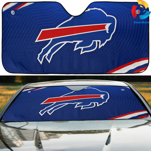 Buffalo Bills NFL Football Team Logo Reflective Car Sunshade – Premium Heat & UV Protection, Universal Fit