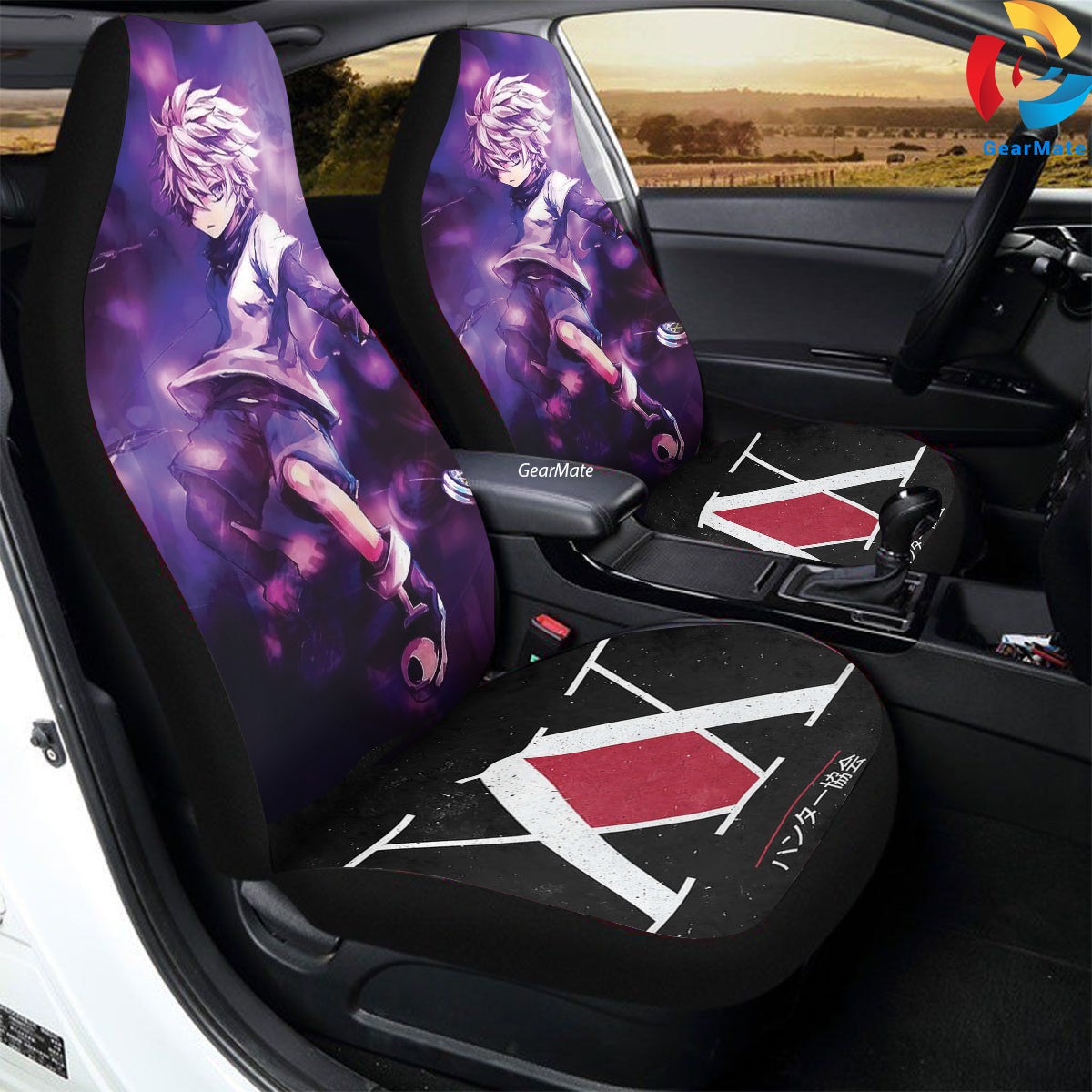 Killua Hunter X Hunter Car Seat Covers – High Quality Graphic and Polar Fleece Protector Set