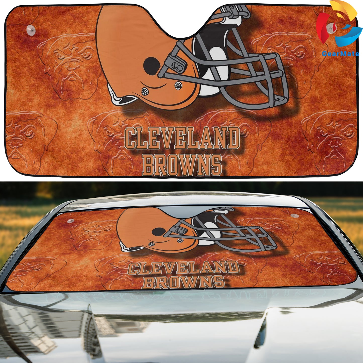 Cleveland Browns NFL Football Logo Reflective Car Sunshade – Premium Heat & UV Protection, Universal Fit