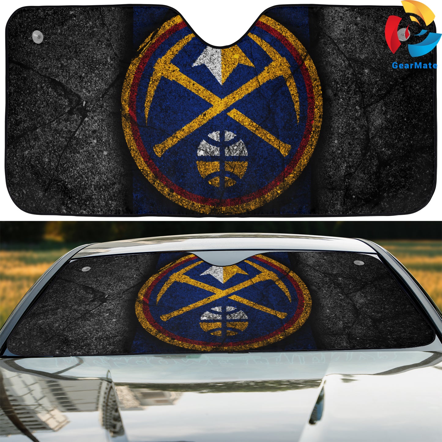 Denver Nuggets NBA Team Reflective Car Sunshade – Premium Heat & UV Protection, Universal Fit