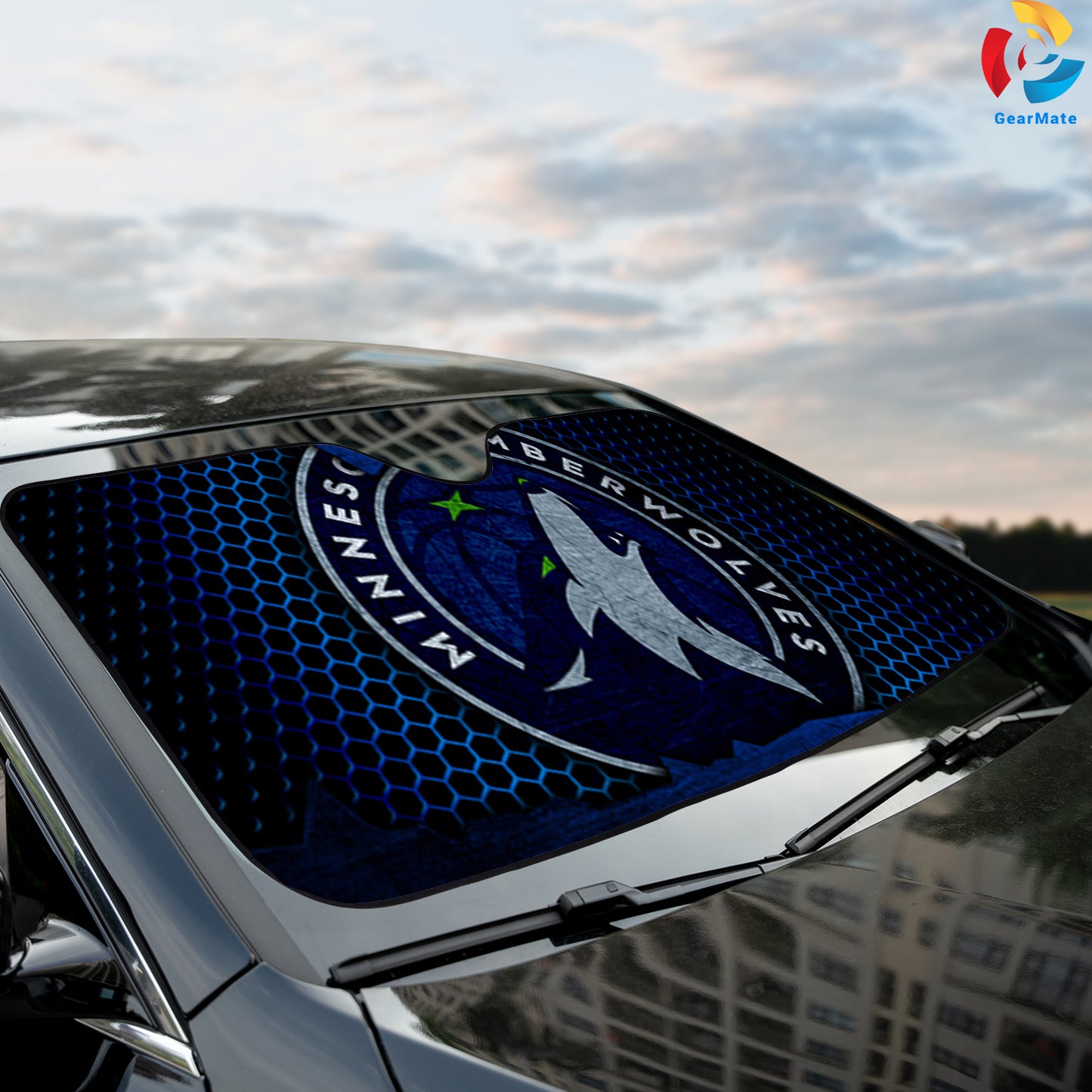 Minnesota Timberwolves NBA Reflective Car Sunshade – Premium Heat & UV Protection, Universal Fit