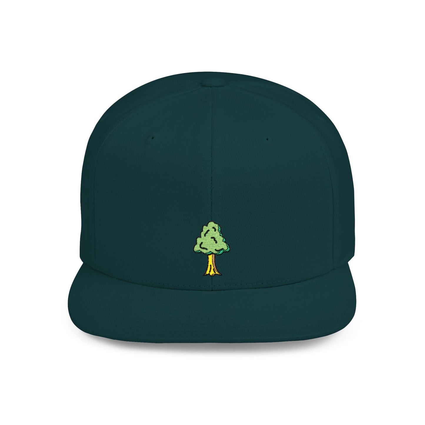Icons Embroidered Tree Flat Bill Snapback – Lightweight, Custom Fit, Premium Quality
