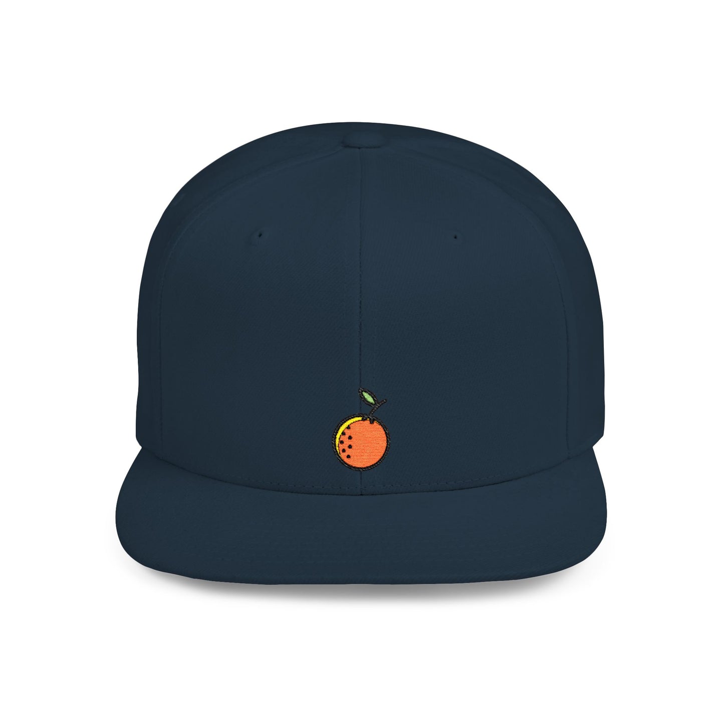 Icons Embroidered Orange Fruit Flat Bill Snapback – Lightweight, Custom Fit, Premium Quality