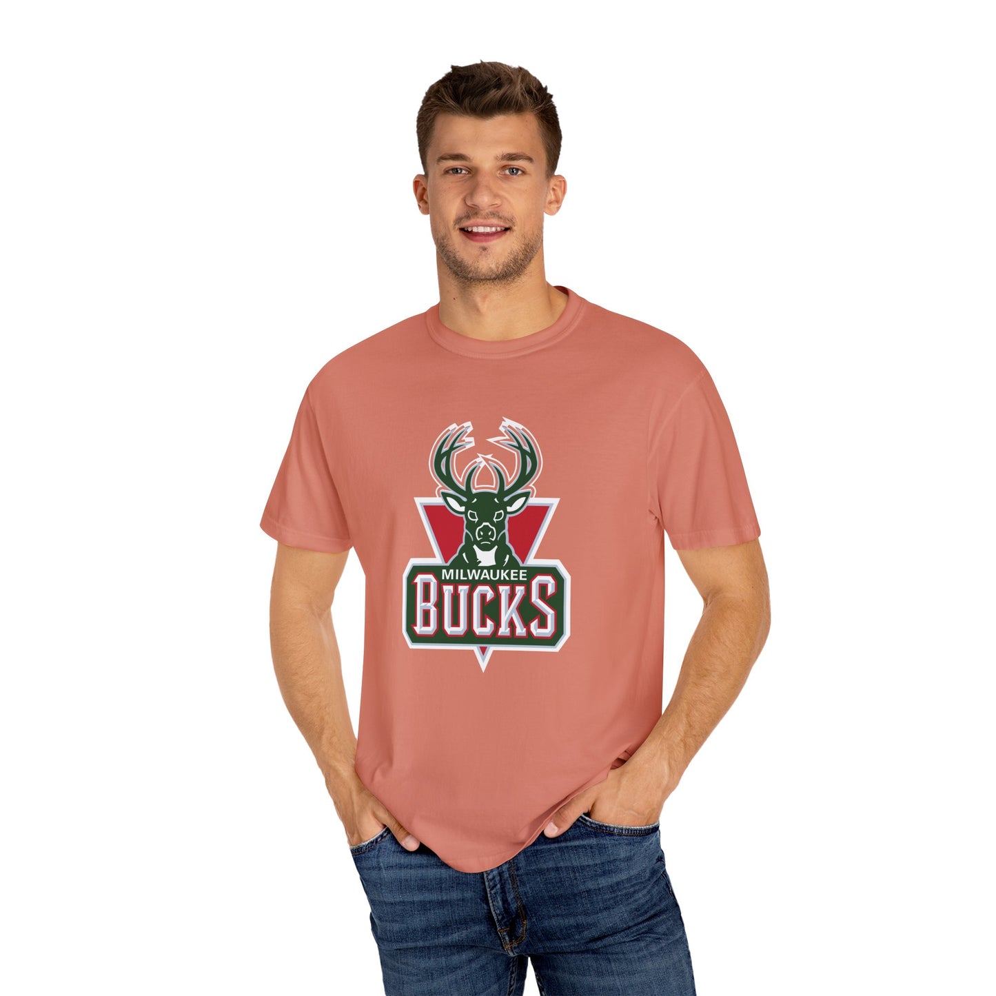 Milwaukee Bucks Hoop Lifestyle Garment-Dyed T-Shirt – Premium Cotton Tee for Customization