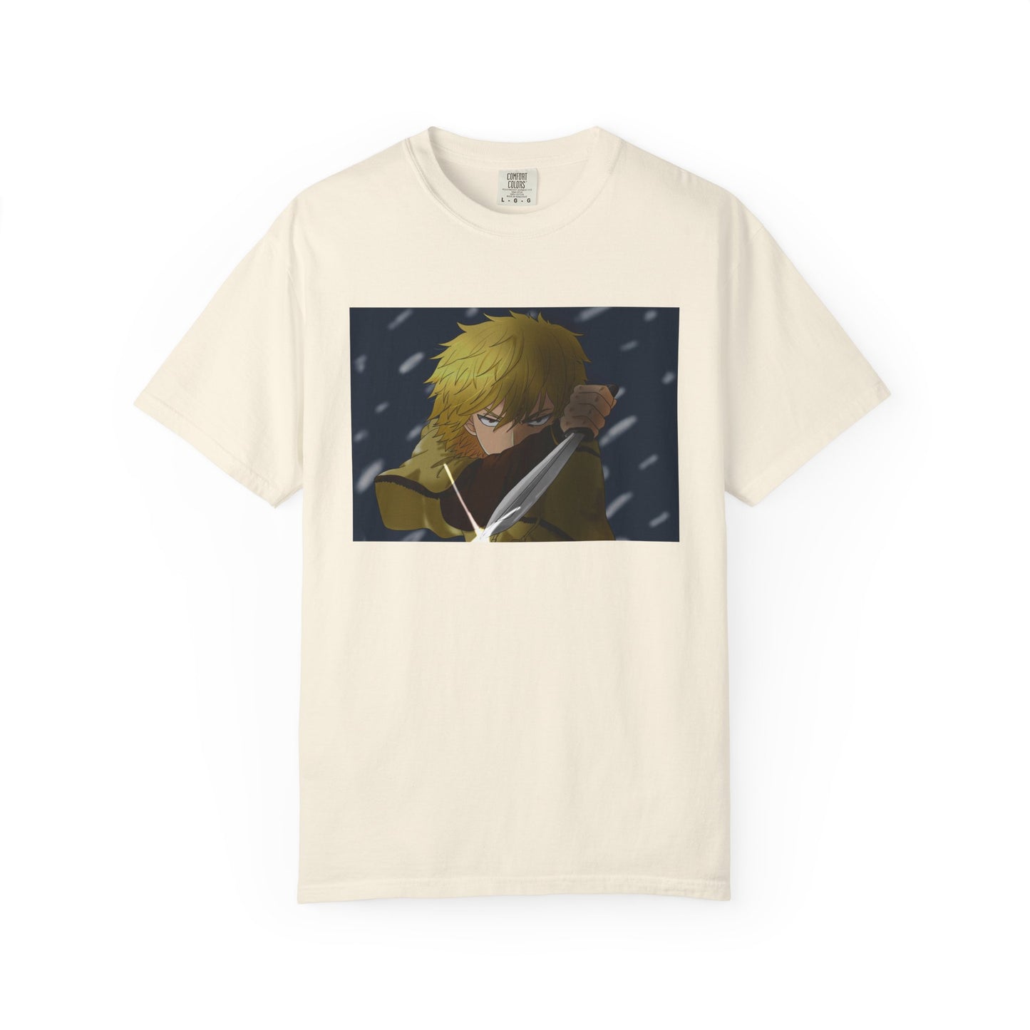 Vinland Saga Thorfinn 8K Garment-Dyed T-Shirt – Premium Cotton Tee for Customization