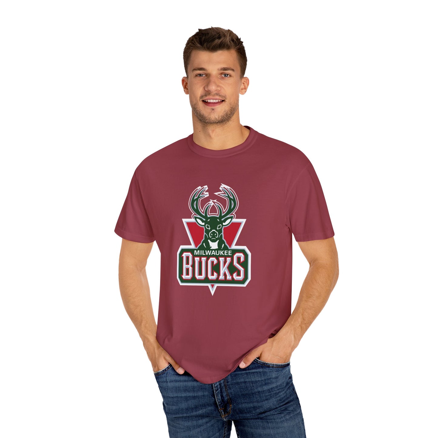 Milwaukee Bucks Hoop Lifestyle Garment-Dyed T-Shirt – Premium Cotton Tee for Customization