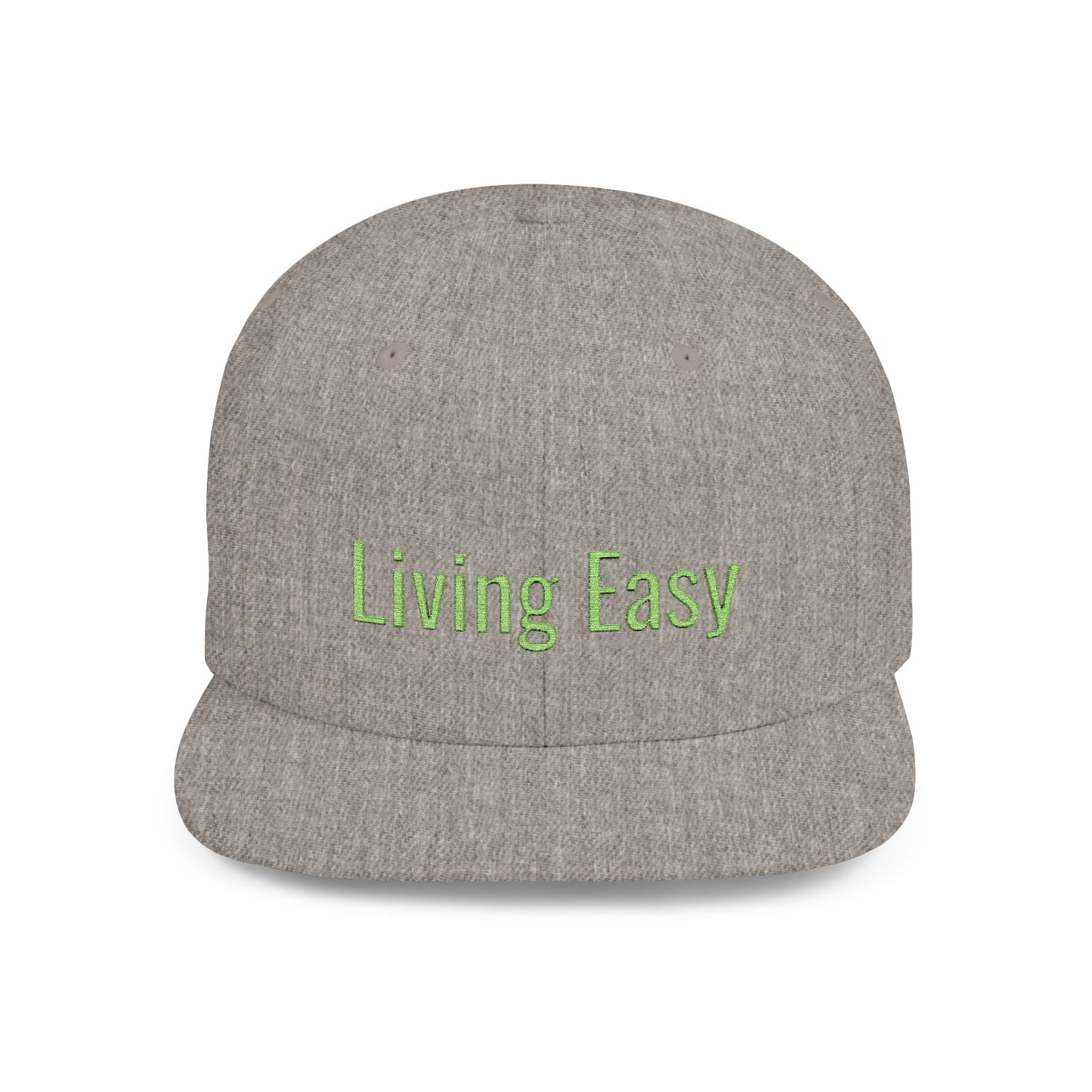 Text Living Easy Flat Bill Snapback – Lightweight, Custom Fit, Premium Quality