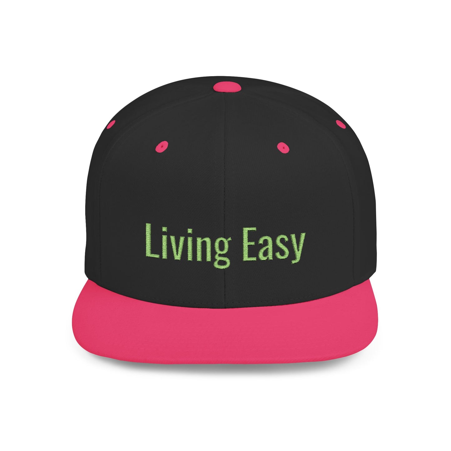 Text Living Easy Flat Bill Snapback – Lightweight, Custom Fit, Premium Quality