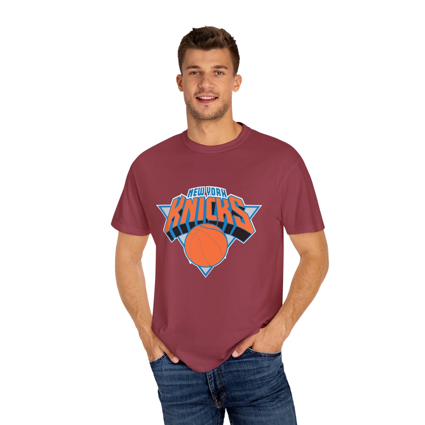 New York Knicks Hoop Lifestyle Garment-Dyed T-Shirt – Premium Cotton Tee for Customization