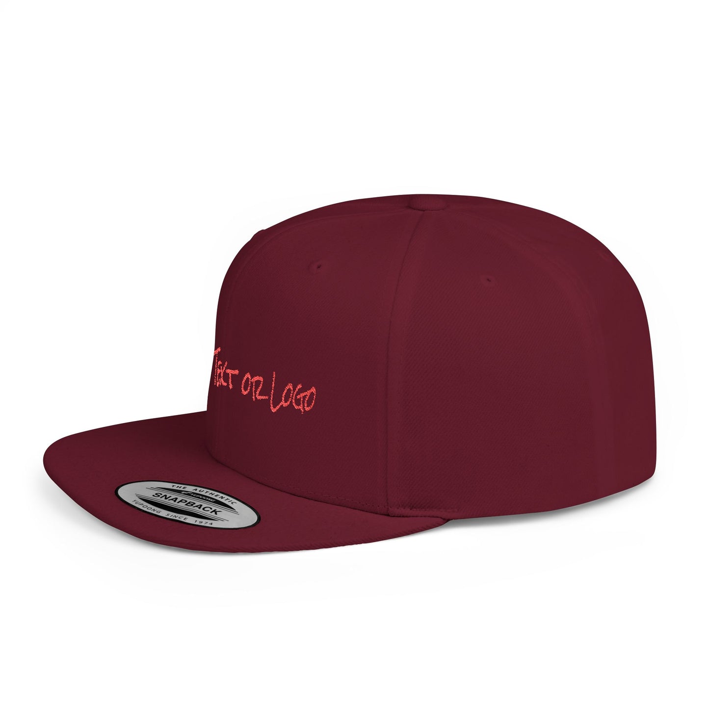 Text Custom Text or Logo Flat Bill Snapback – Lightweight, Custom Fit, Premium Quality
