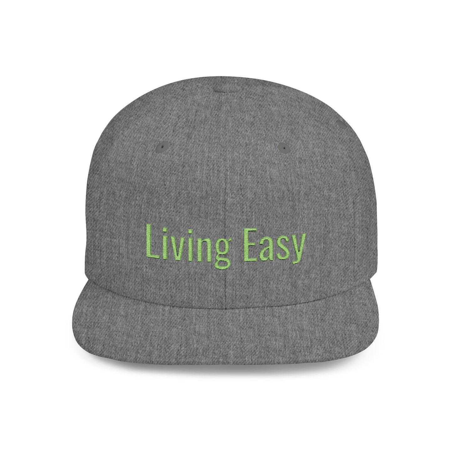 Text Living Easy Flat Bill Snapback – Lightweight, Custom Fit, Premium Quality