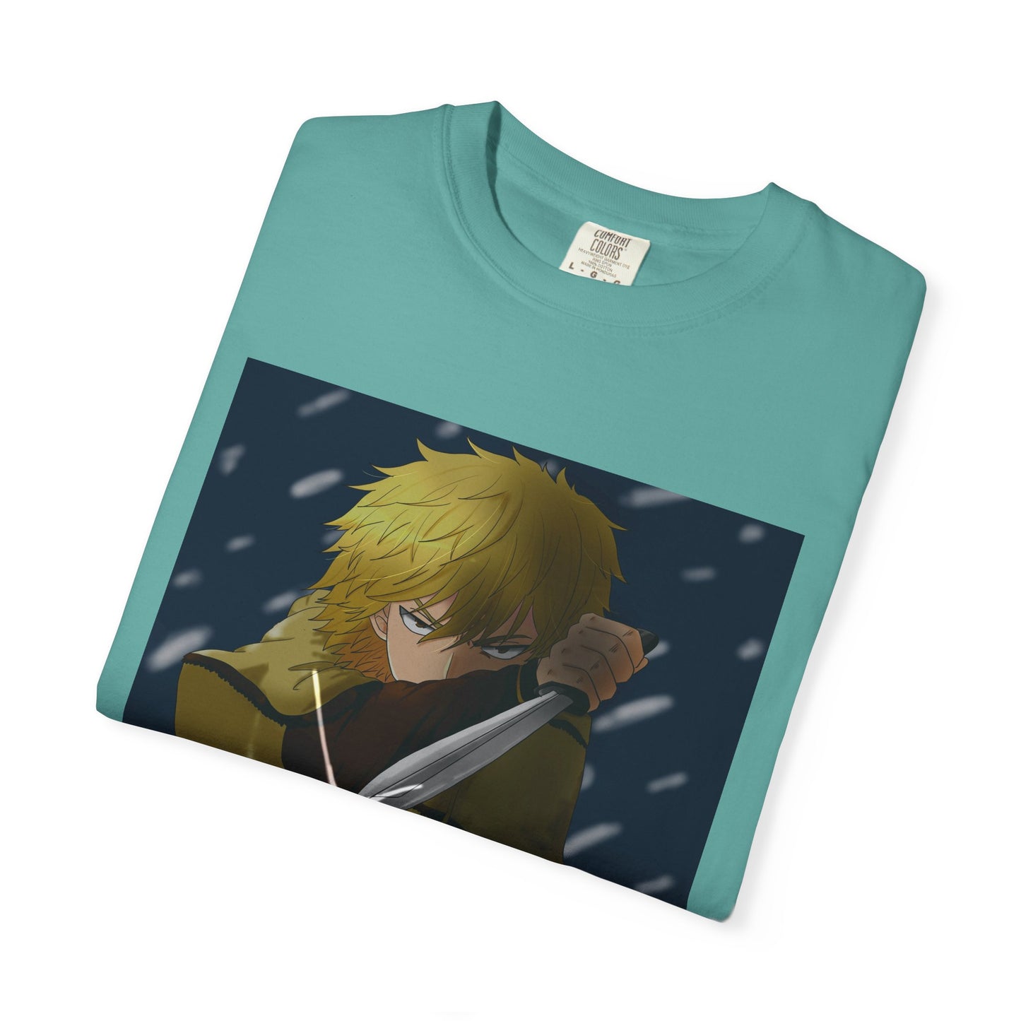 Vinland Saga Thorfinn 8K Garment-Dyed T-Shirt – Premium Cotton Tee for Customization