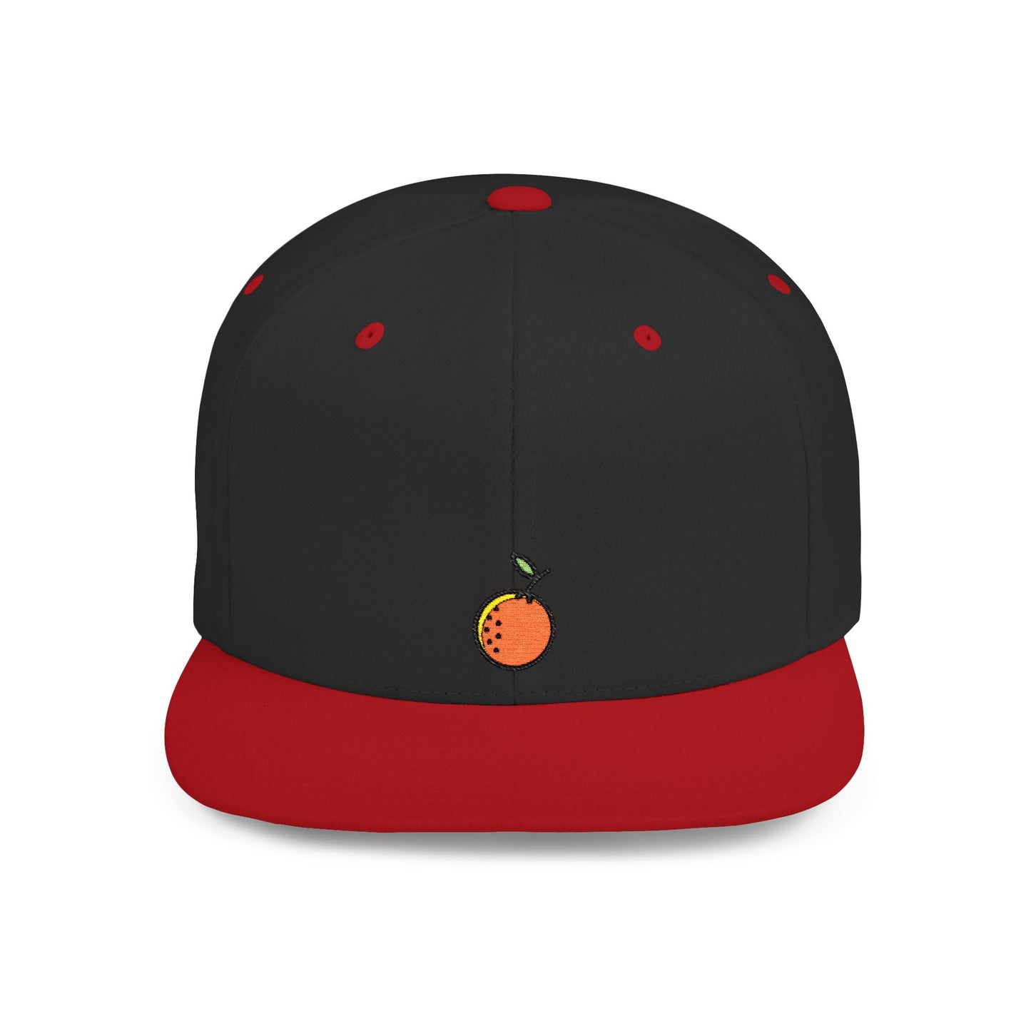Icons Embroidered Orange Fruit Flat Bill Snapback – Lightweight, Custom Fit, Premium Quality