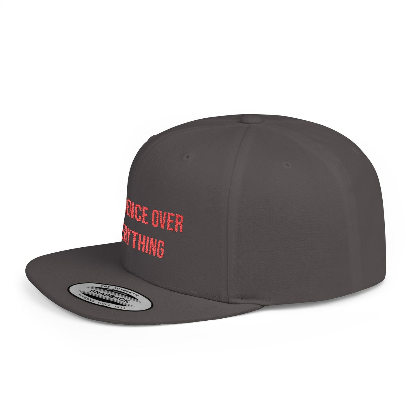 Text Confidence Over Everything Flat Bill Snapback – Lightweight, Custom Fit, Premium Quality