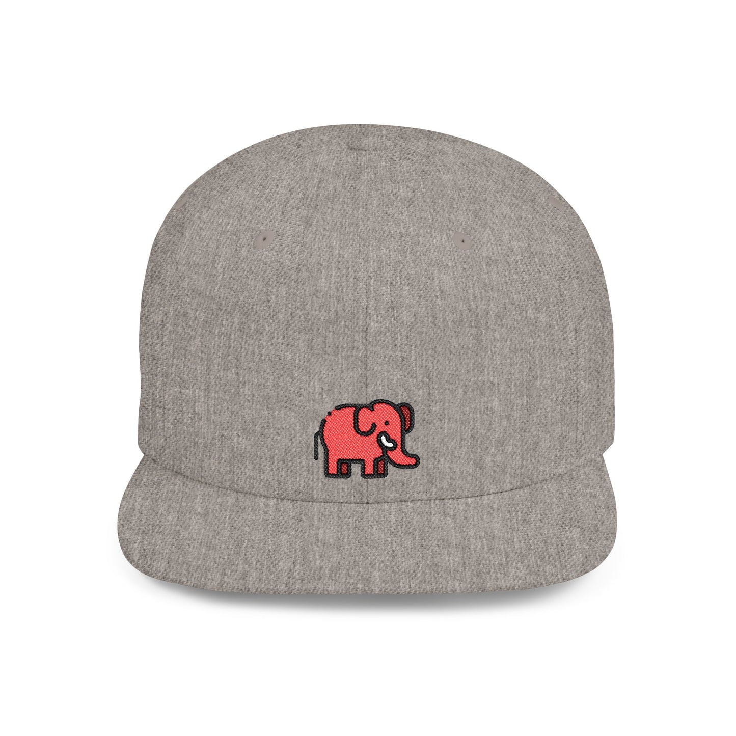 Icons Embroidered Red Elephant Flat Bill Snapback – Lightweight, Custom Fit, Premium Quality