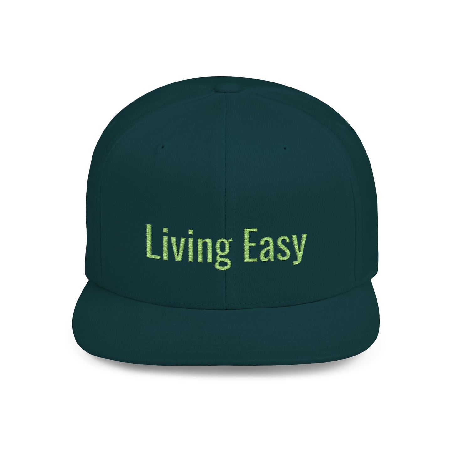 Text Living Easy Flat Bill Snapback – Lightweight, Custom Fit, Premium Quality