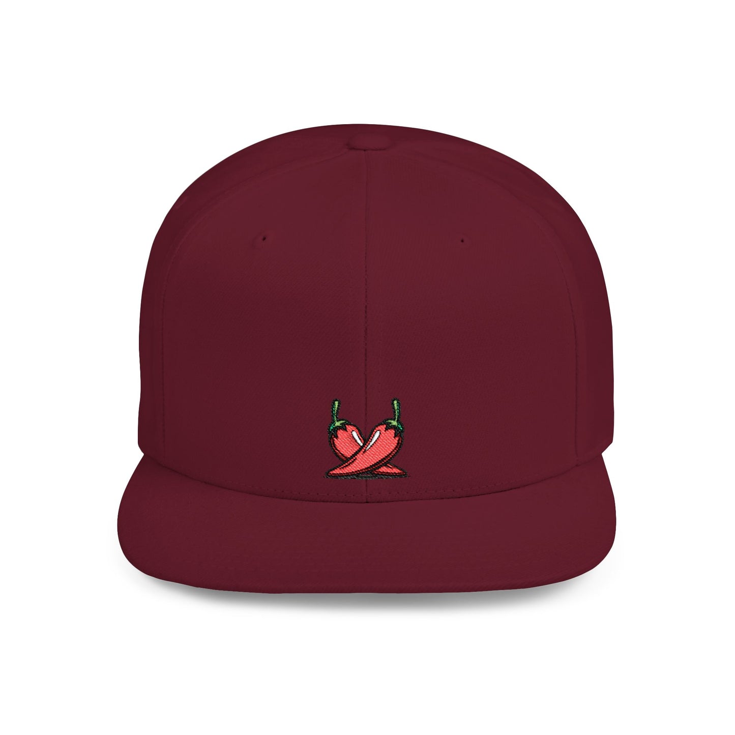 Icons Embroidered Chili Hot Flat Bill Snapback – Lightweight, Custom Fit, Premium Quality
