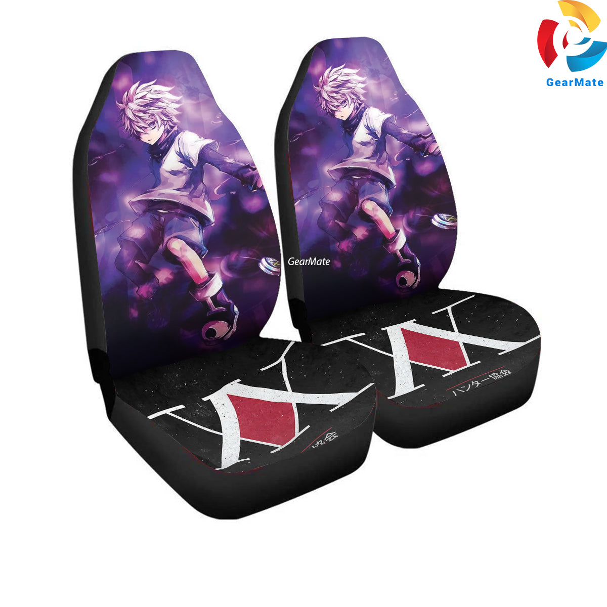 Killua Hunter X Hunter Car Seat Covers – High Quality Graphic and Polar Fleece Protector Set