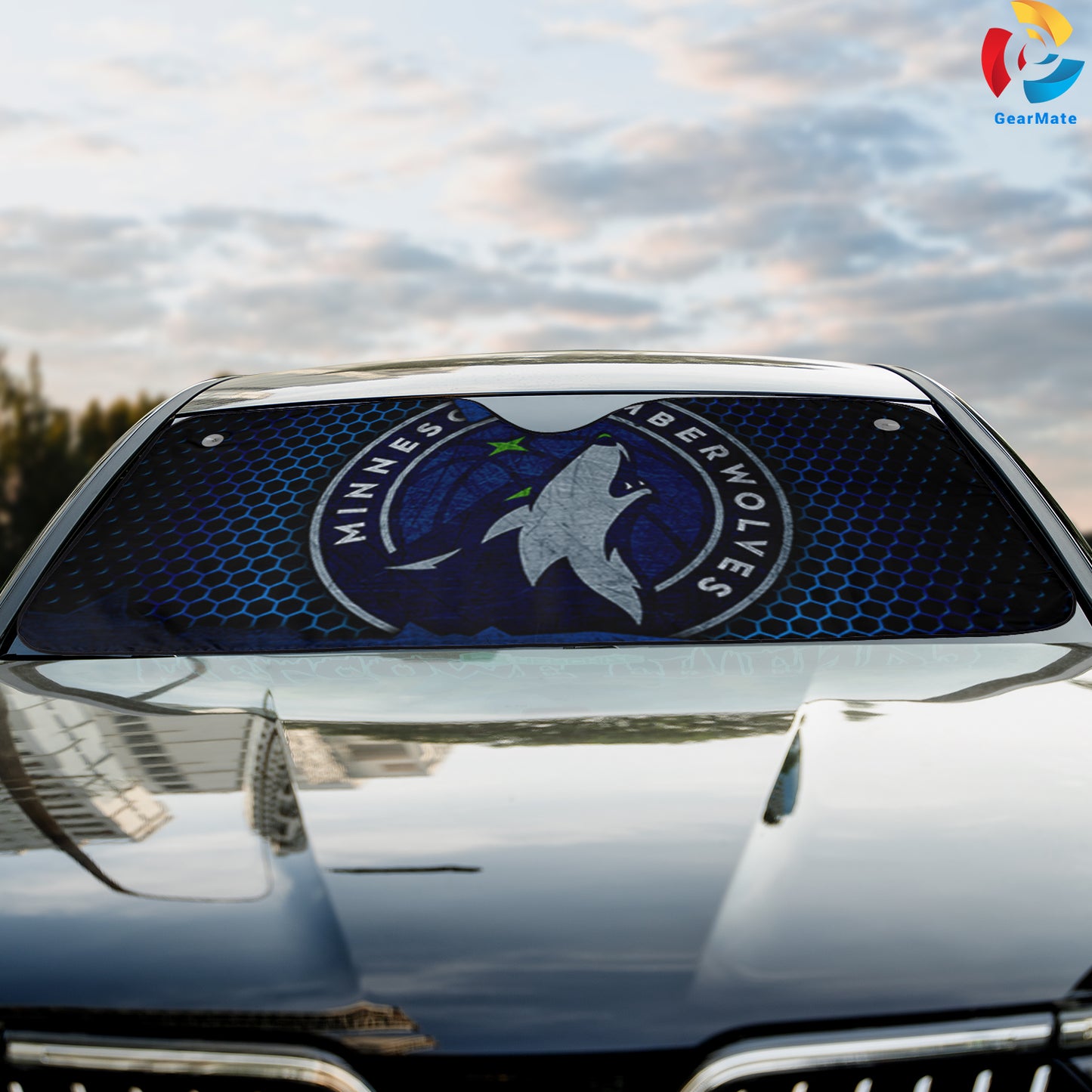 Minnesota Timberwolves NBA Reflective Car Sunshade – Premium Heat & UV Protection, Universal Fit