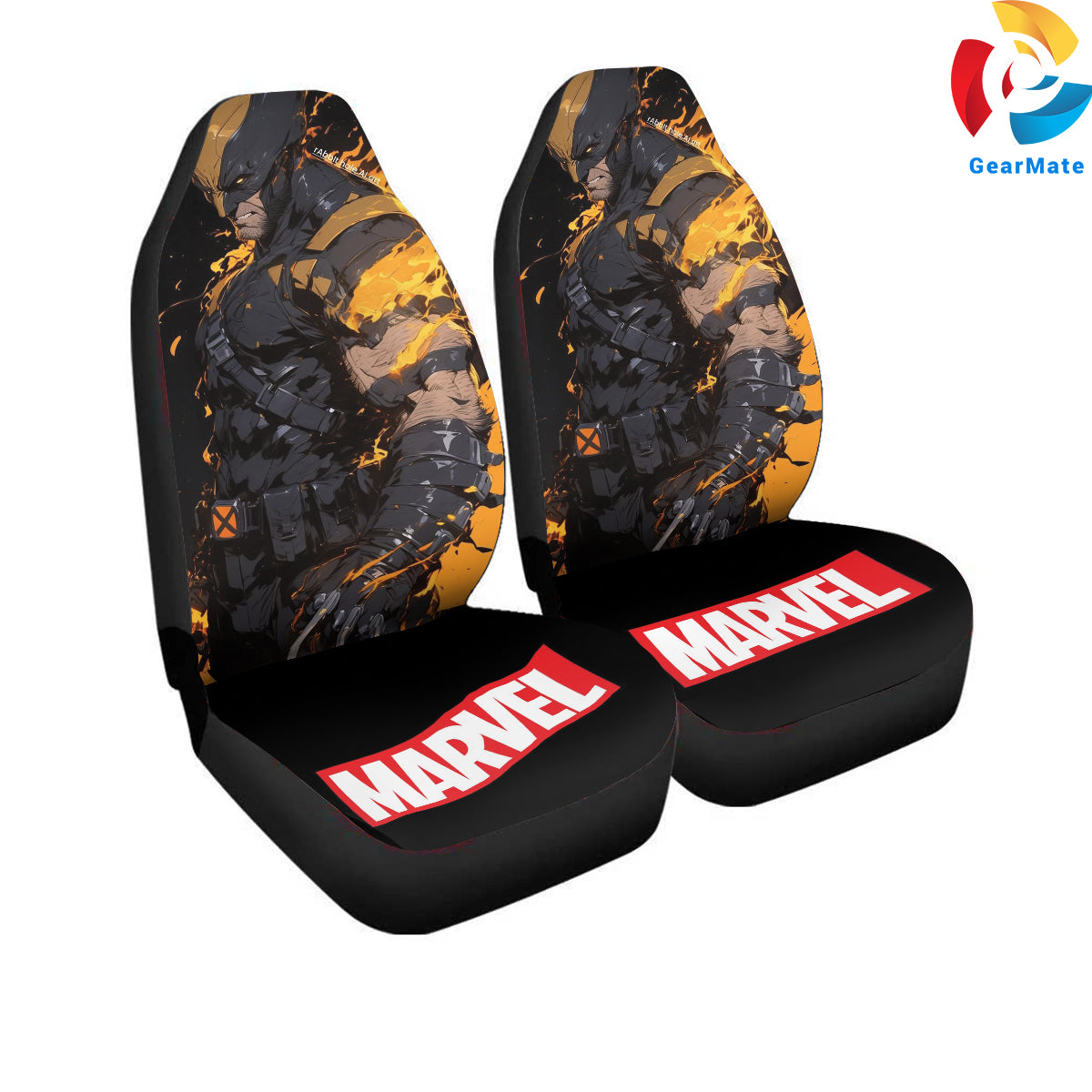 Marvel Wolverine MCU Car Seat Covers – High Quality Graphic and Polar Fleece Protector Set