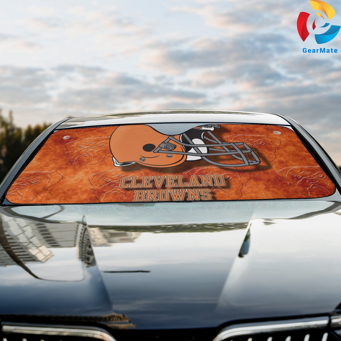 Cleveland Browns NFL Football Logo Reflective Car Sunshade – Premium Heat & UV Protection, Universal Fit