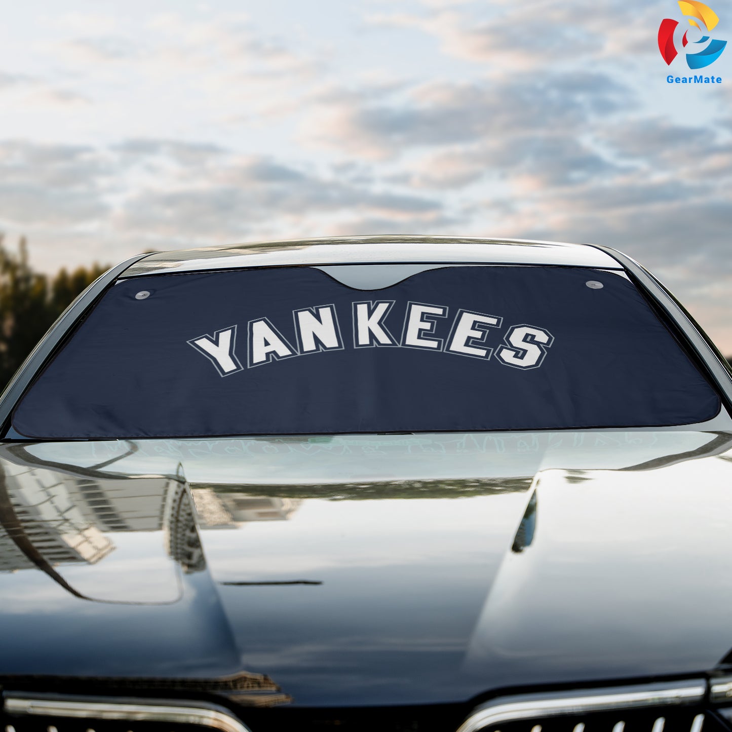 New York Yankees Basic Blue Reflective Car Sunshade – Premium Heat & UV Protection, Universal Fit