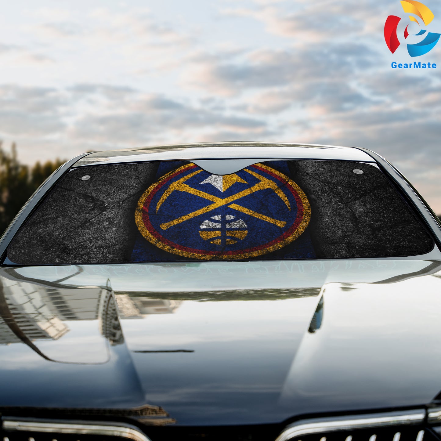 Denver Nuggets NBA Team Reflective Car Sunshade – Premium Heat & UV Protection, Universal Fit