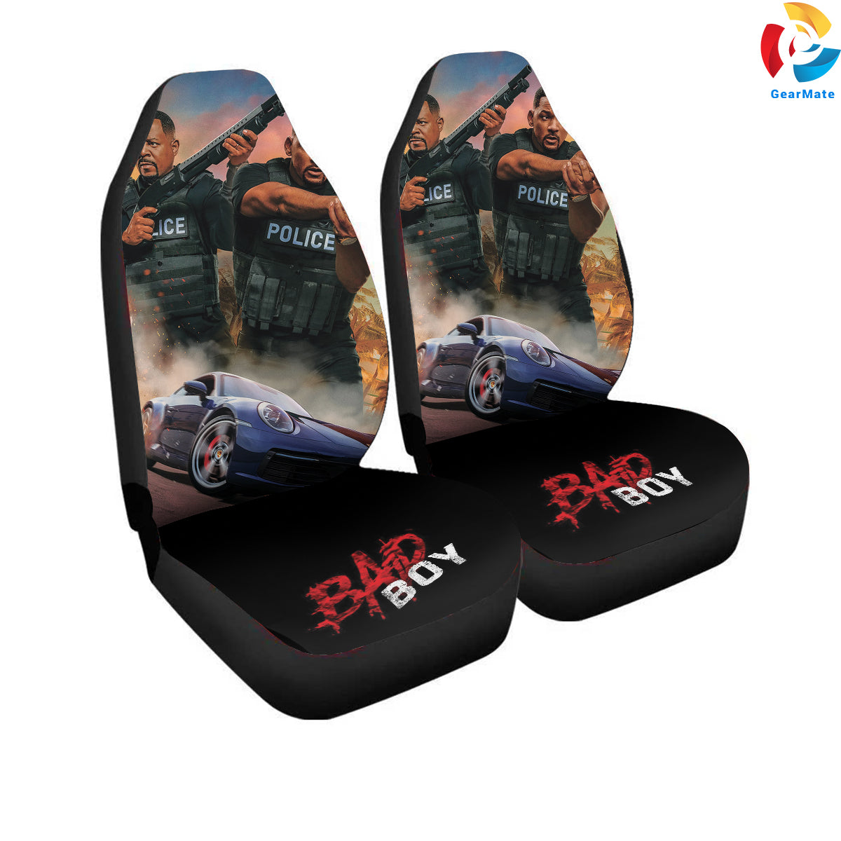 Bad Boys Ride or Die Car Seat Covers – High Quality Graphic and Polar Fleece Protector Set