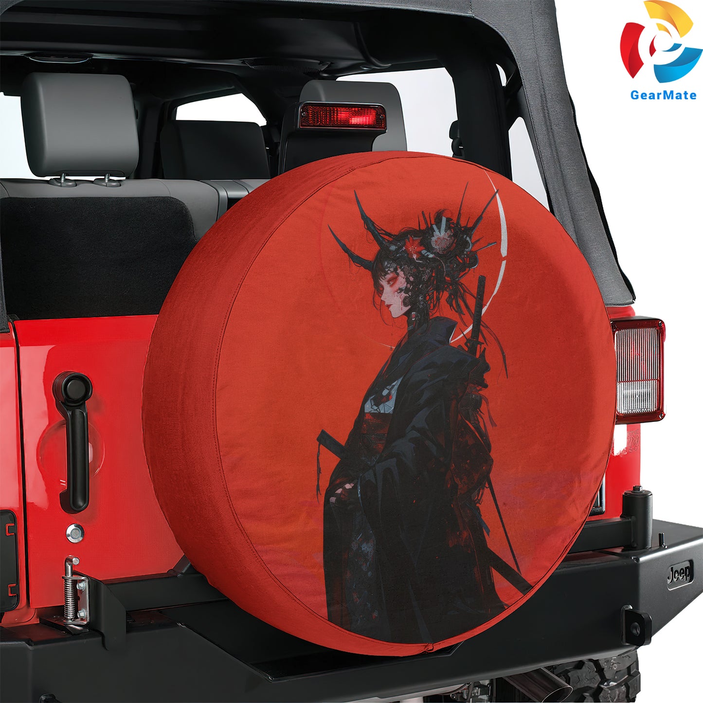 Cyberpunk Anime Girl Sci-fi Spare Tire Cover – Premium Waterproof UV Resistant Protector