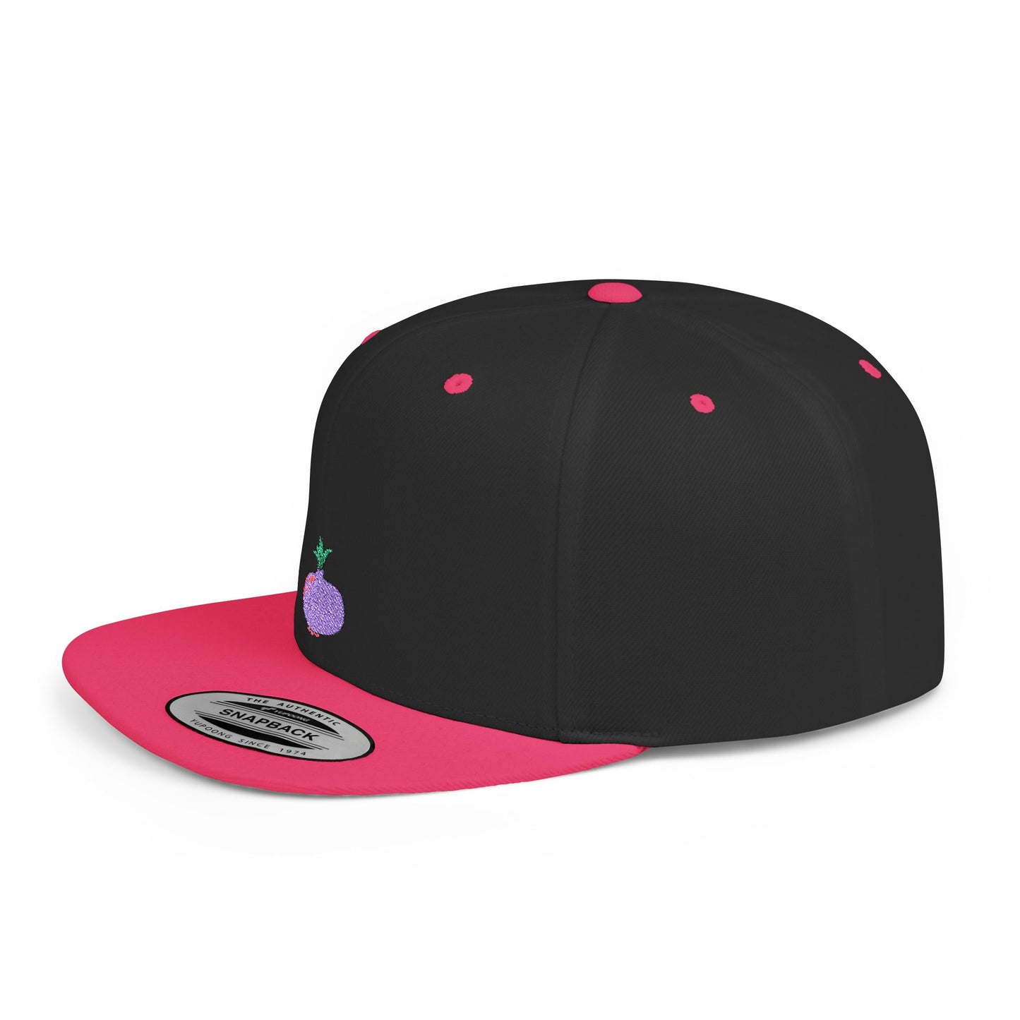 Icons Embroidered Purple Onion Flat Bill Snapback – Lightweight, Custom Fit, Premium Quality