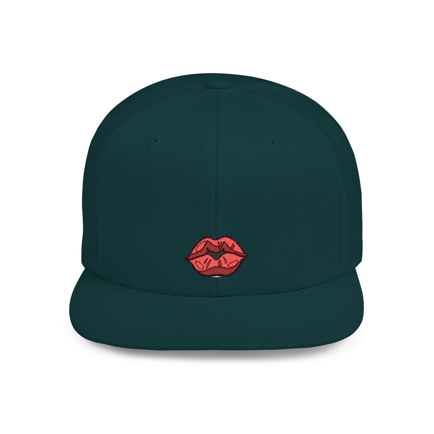 Icons Embroidered Lips Flat Bill Snapback – Lightweight, Custom Fit, Premium Quality