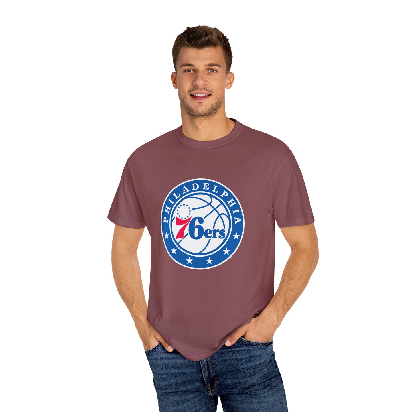 Philadelphia 76ers Basketball Life Garment-Dyed T-Shirt – Premium Cotton Tee for Customization