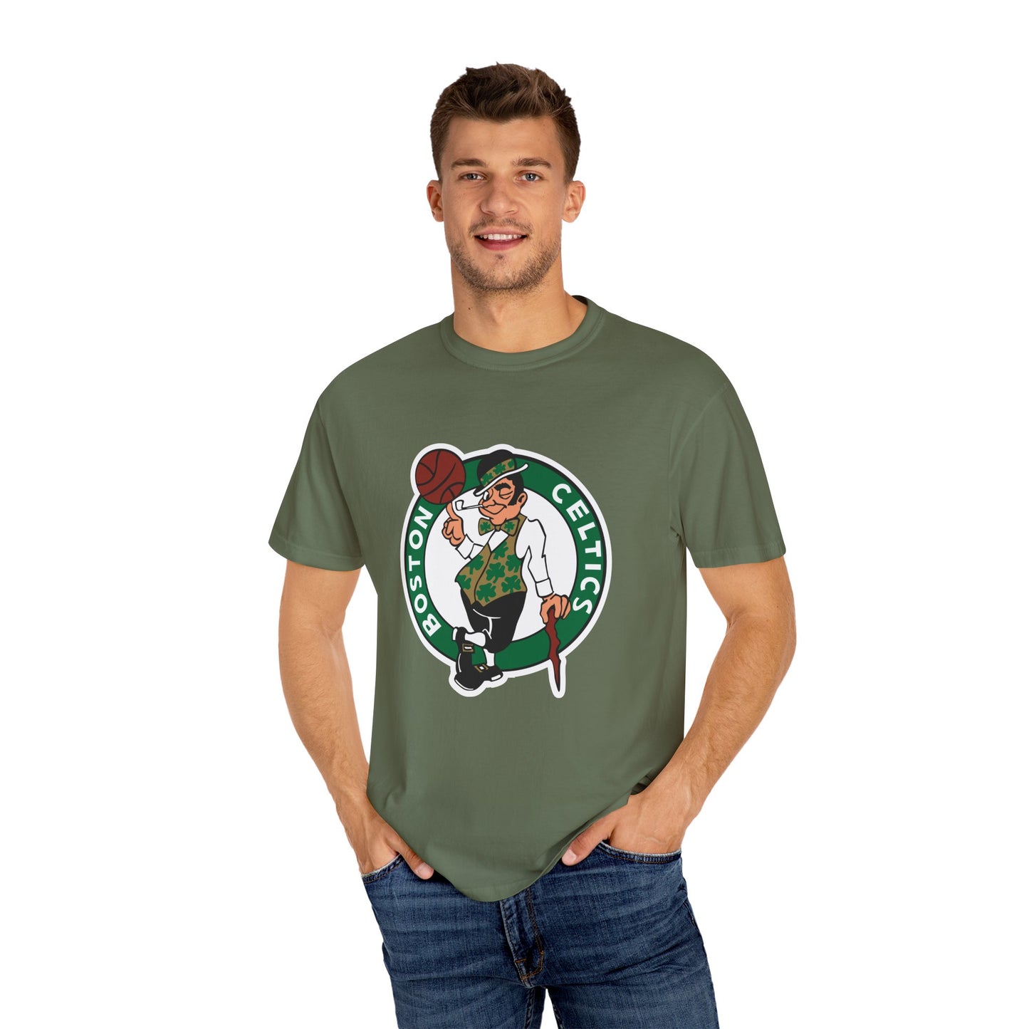 Boston Celtics Street Ball Style Garment-Dyed T-Shirt – Premium Cotton Tee for Customization