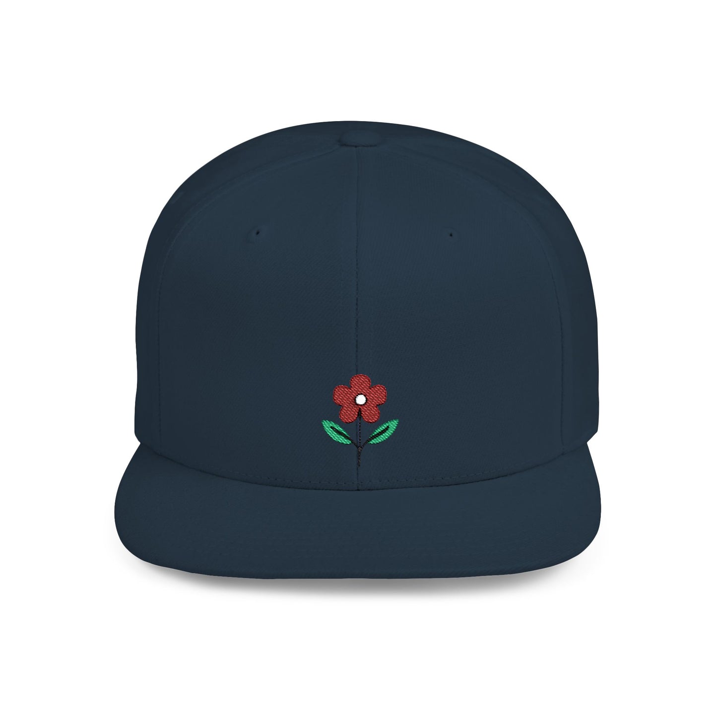 Icons Embroidered Flower 2 Flat Bill Snapback – Lightweight, Custom Fit, Premium Quality