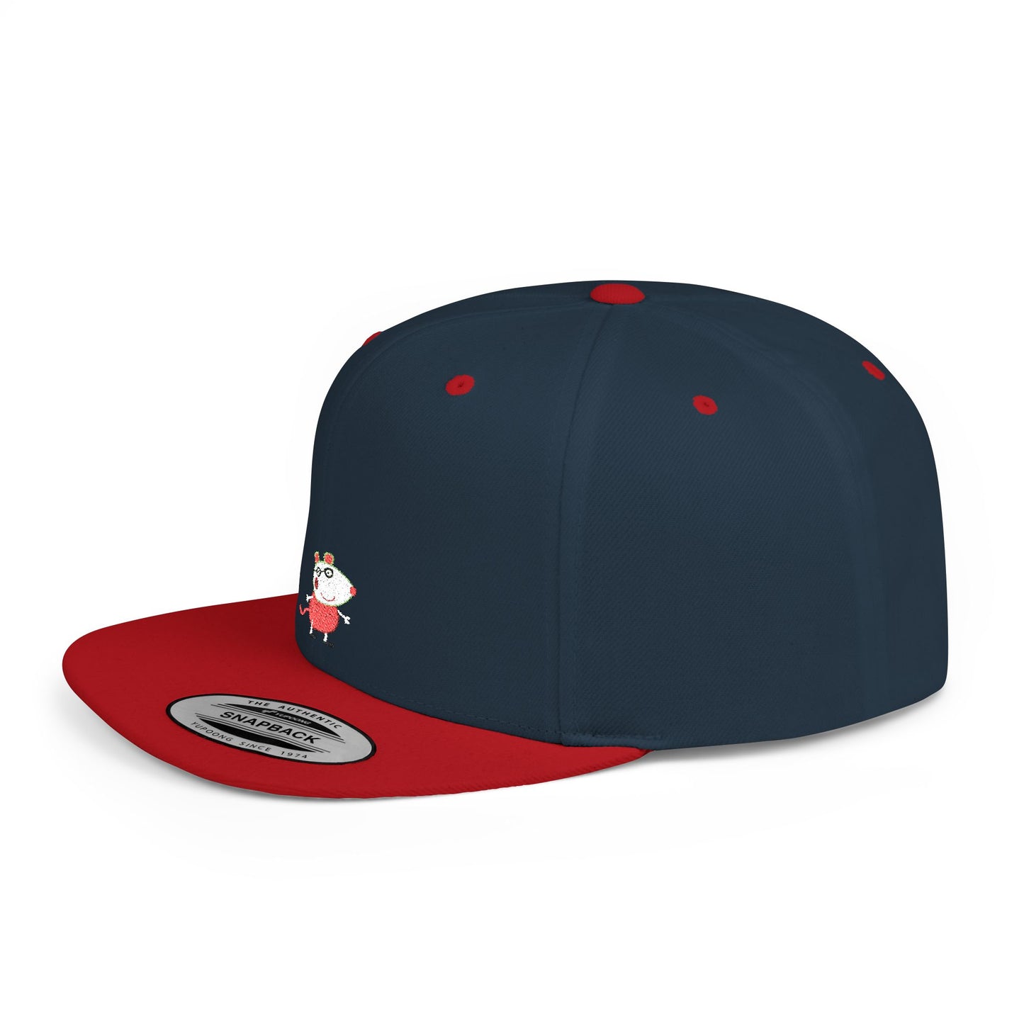 Icons Embroidered Peppa Flat Bill Snapback – Lightweight, Custom Fit, Premium Quality