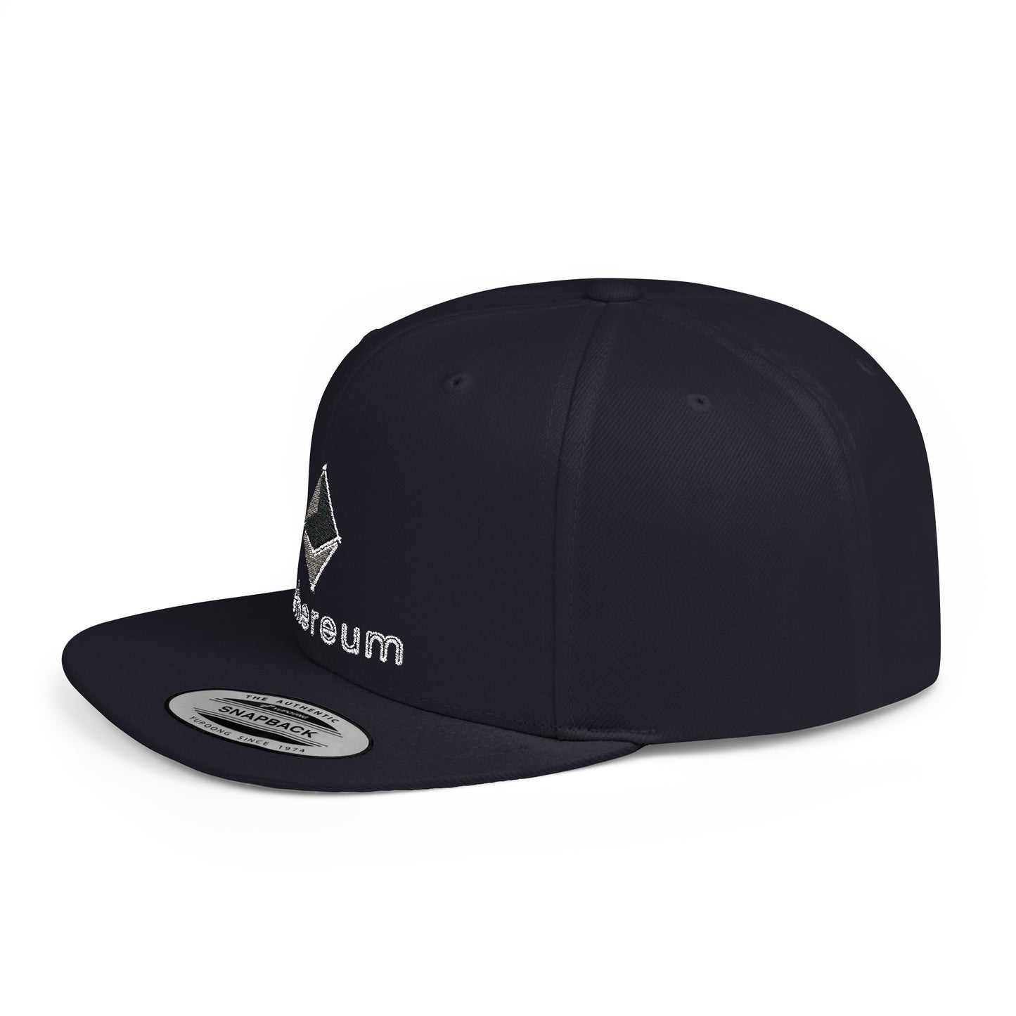 Ethereum Flat Bill Snapback – Lightweight, Custom Fit, Premium Quality