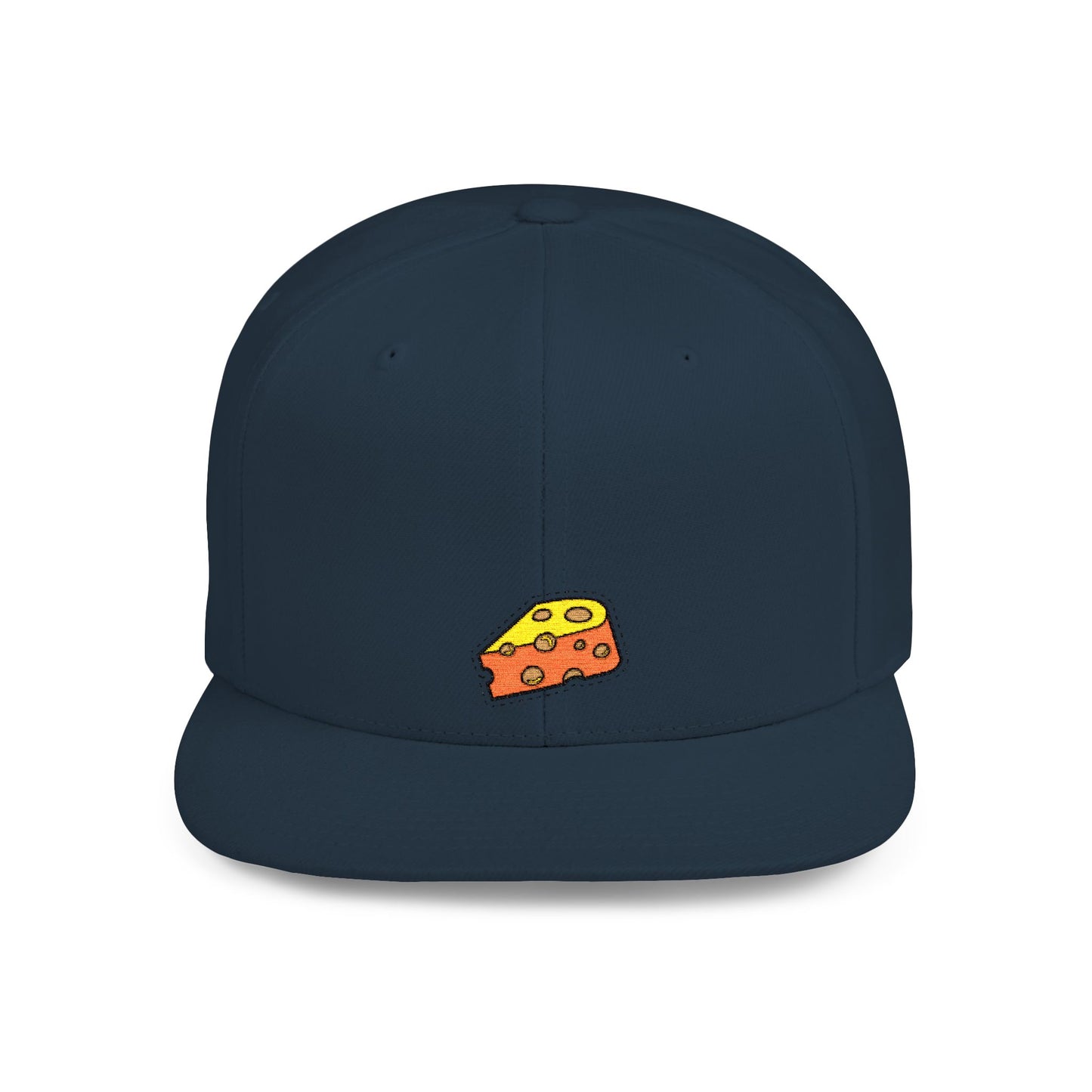 Icons Embroidered Cheese Flat Bill Snapback – Lightweight, Custom Fit, Premium Quality