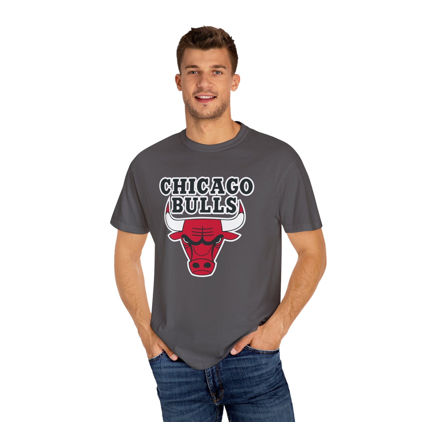 Chicago Bulls NBA Garment-Dyed T-Shirt – Premium Cotton Tee for Customization