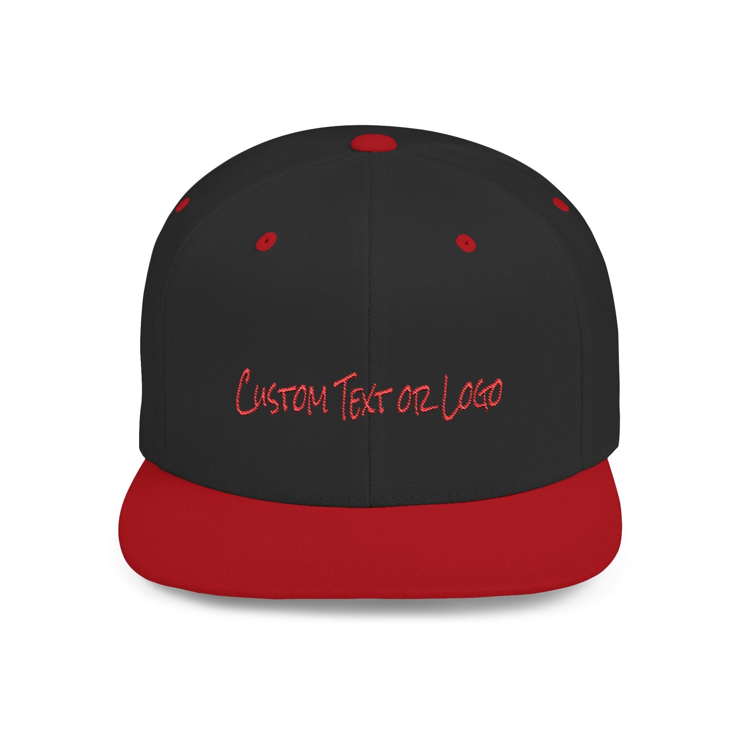 Text Custom Text or Logo Flat Bill Snapback – Lightweight, Custom Fit, Premium Quality