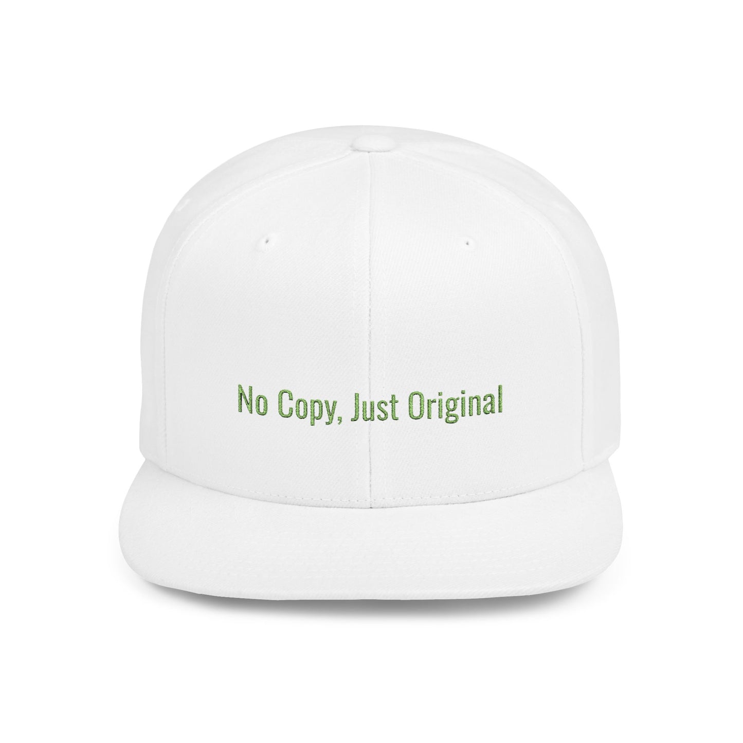 Text No Copy, Just Original Flat Bill Snapback – Lightweight, Custom Fit, Premium Quality