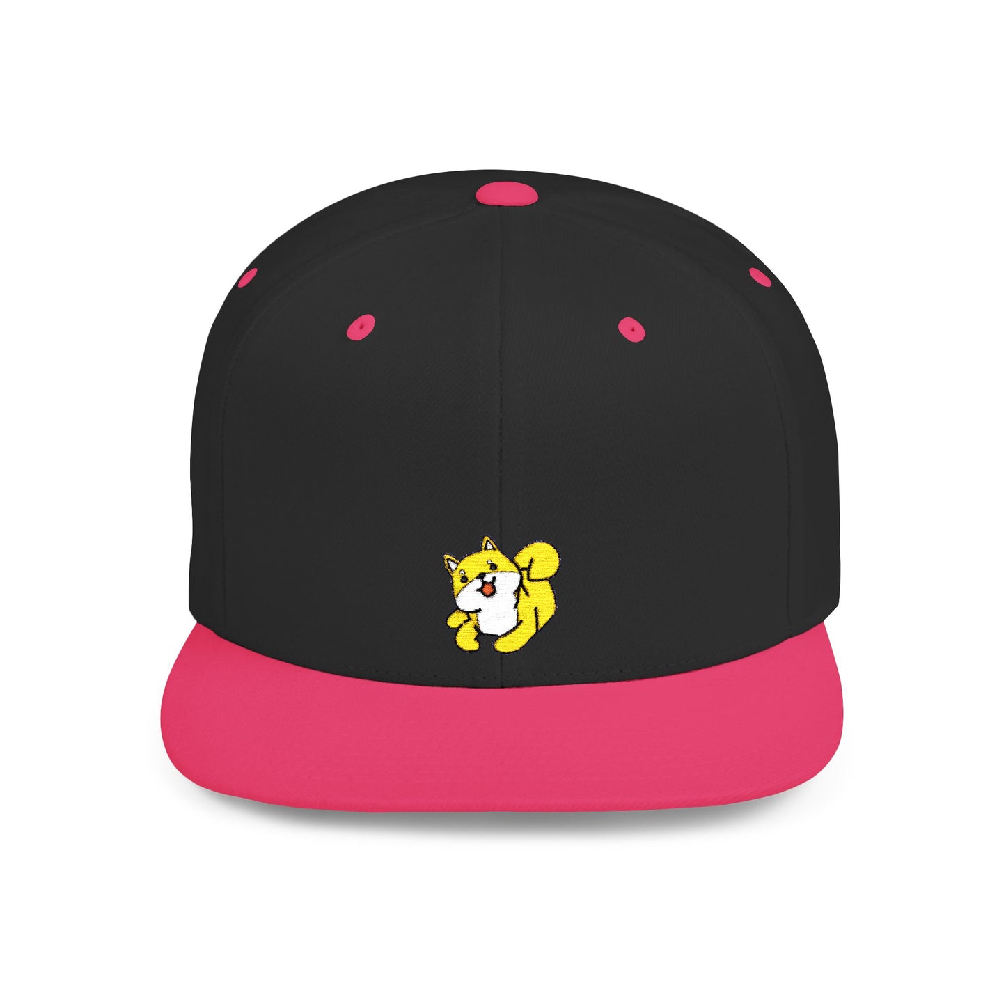 Icons Embroidered Shiba Inu Flat Bill Snapback – Lightweight, Custom Fit, Premium Quality