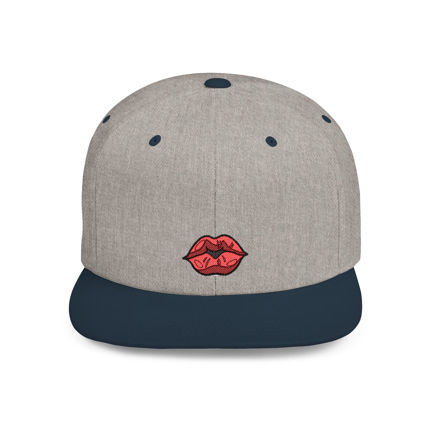 Icons Embroidered Lips Flat Bill Snapback – Lightweight, Custom Fit, Premium Quality